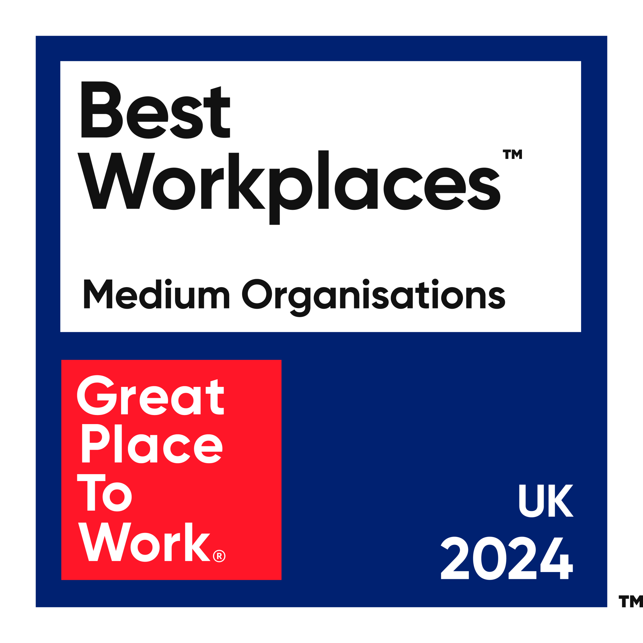 Best Workplaces award for medium organisations from Great Place To Work